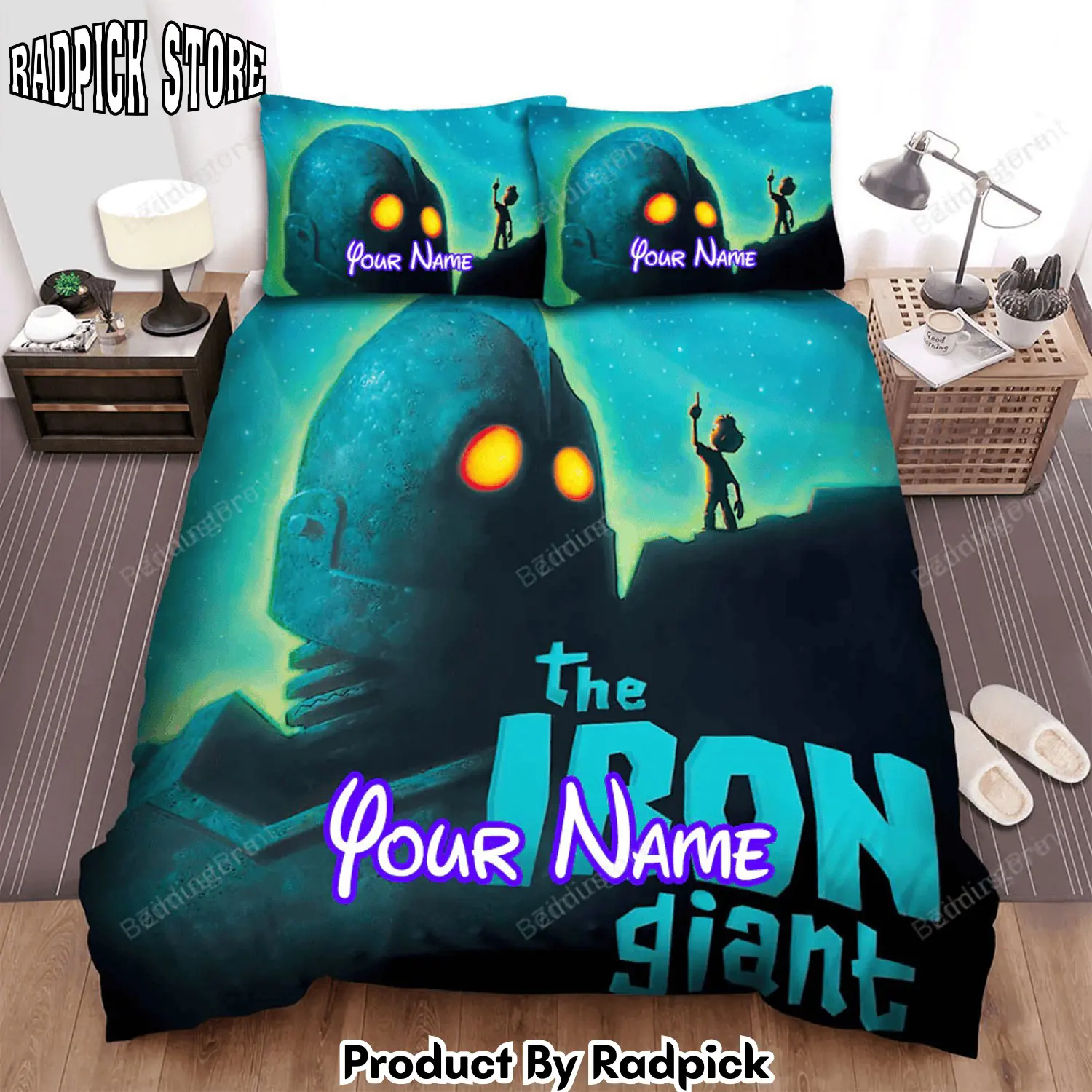 Radpick the iron giant stargazing movie poster bed sheets duvet cover personalized name bedding sets rp3271184